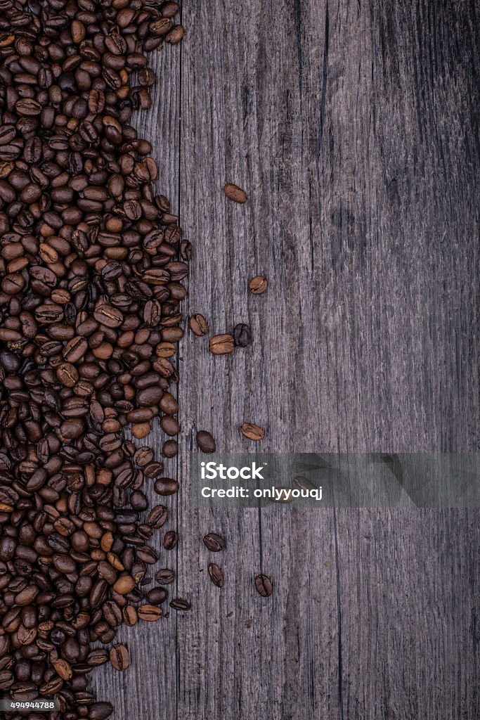 Coffee beans on wood 2015 Stock Photo