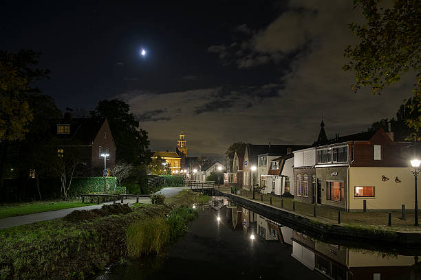 istock Old village Zoetermeer city by night 494945352