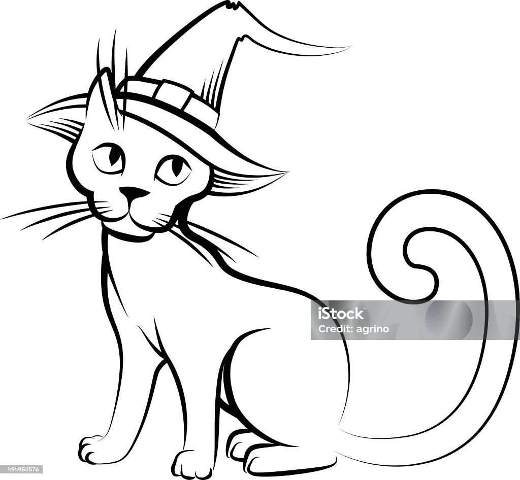 Kartun Kucing Bertopi Ilustrasi Stok - Unduh Gambar Sekarang - Alam