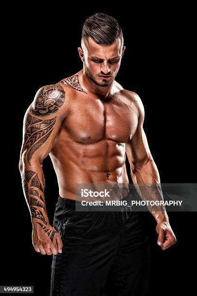 Handsome Muscular Men Stock Photo - Download Image Now - Tattoo, Men, Muscular Build