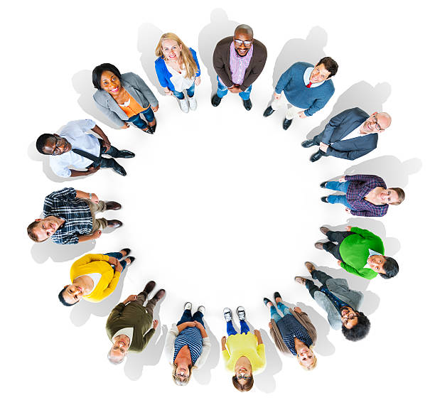 istock Multiethnic Group of People Looking Up at the Camera 494955467