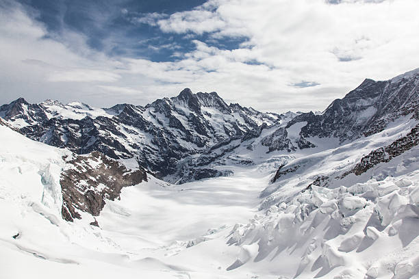 gletscher der schweiz - glacier aletsch glacier switzerland european alps stock-fotos und bilder