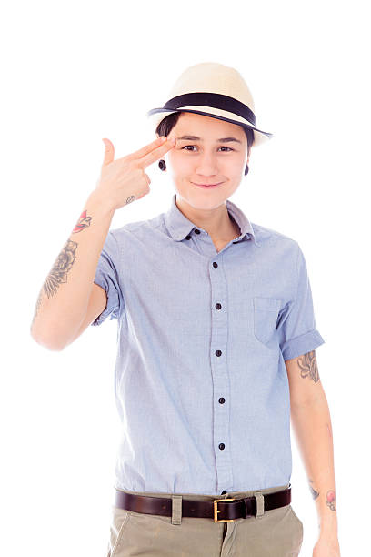 istock Young Woman holding her finger against her head 494956125