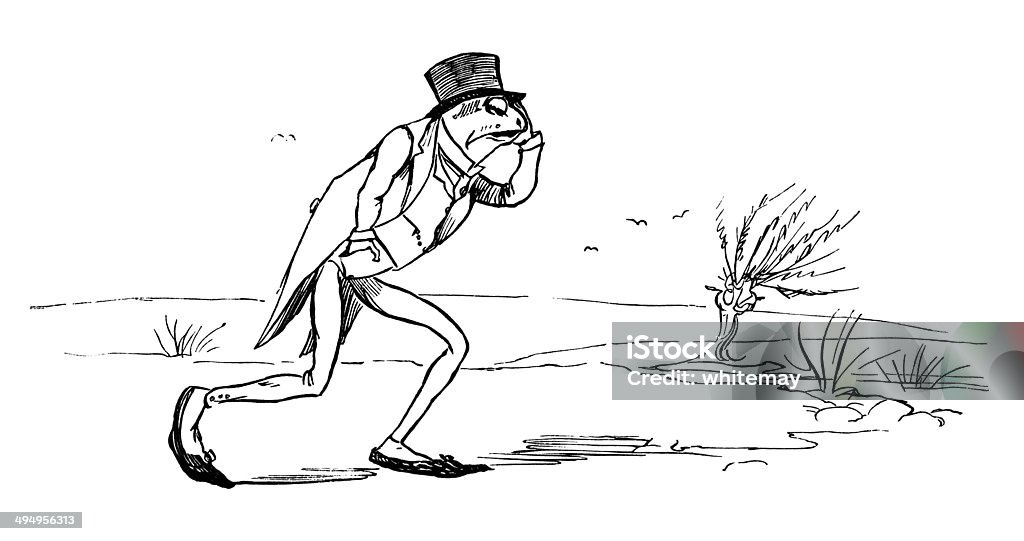 Frosch für einen Spaziergang in seinem Sonntagskleidung - Lizenzfrei Frosch Stock-Illustration