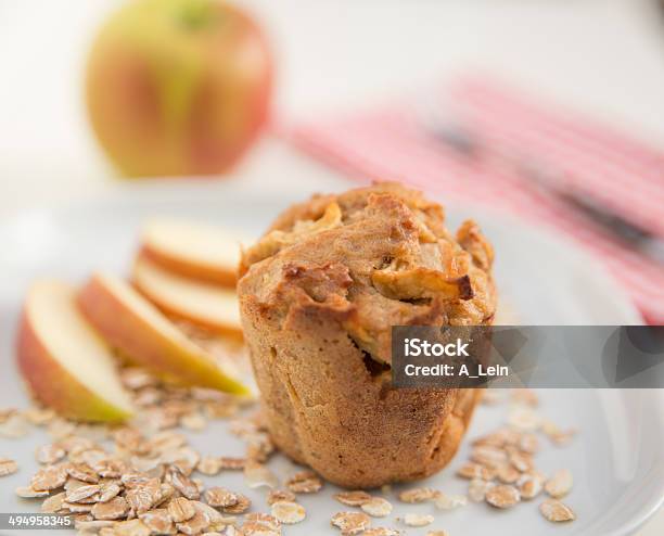 Granola Apple Muffins Stock Photo - Download Image Now - Bakery, Baking, Blue