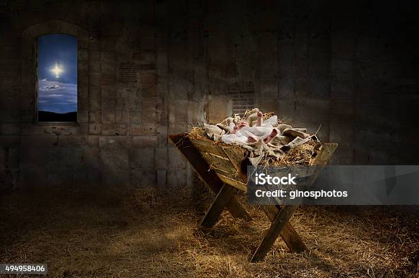 Jesus Resting On A Manger Stock Photo - Download Image Now - Nativity Scene, Trough, Jesus Christ