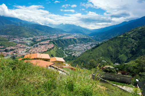 The city of Merida seen from a hill, Venezuela