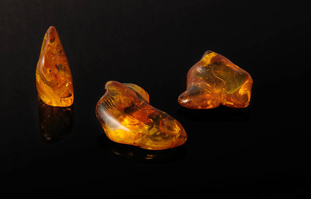 istock amber gemstone on black. Soft focus, photo toned 494959678