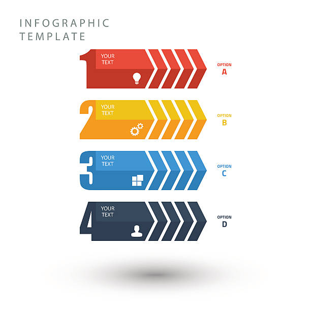 Color info graphic template in flat colors. Color info graphic template in flat colors on white background. chevron stock illustrations
