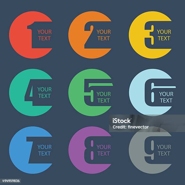Numbers Set Design Vector Illustration Stock Illustration - Download Image Now - Number 1, Number, Single Object