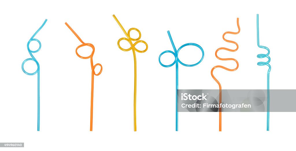 Drinking straws Set of drinking straws isolated on white background Drinking Straw Stock Photo