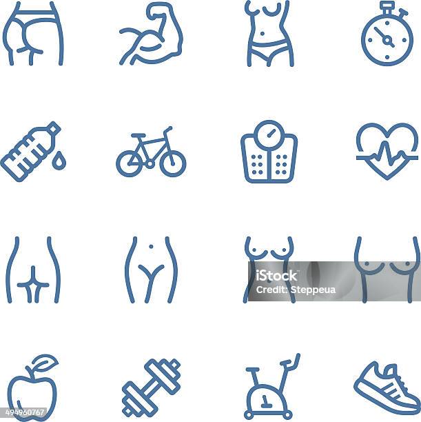 Fitness Icons Stock Illustration - Download Image Now - Women, Icon Symbol, Buttocks