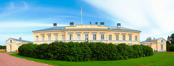 Post & Customs House in Aland Post & Customs House in Eckerö, built in 1828; location Aland Islands, Finland. åland islands stock pictures, royalty-free photos & images