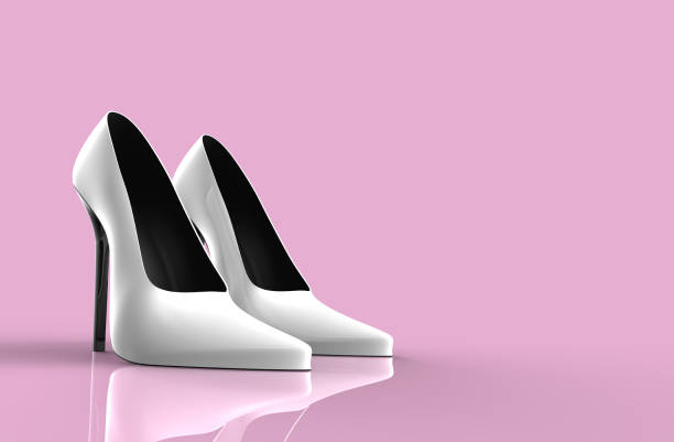istock White high heel women shoes 494961320