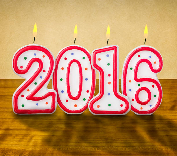 istock Burning birthday candles number 2016 494961856