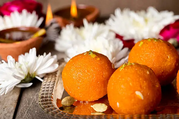 A plate full of Indian sweet, diwali - A biggest festival in India.