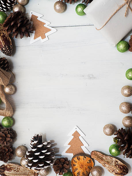 istock Christmas decoration on a white wooden background 494962308