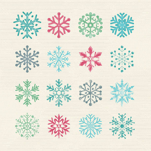 retro rysowanych ręcznie płatków śniegu, - intricacy snowflake pattern winter stock illustrations