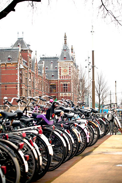 istock Bicycles along the canals of Amsterdam, Netherlands 494964126