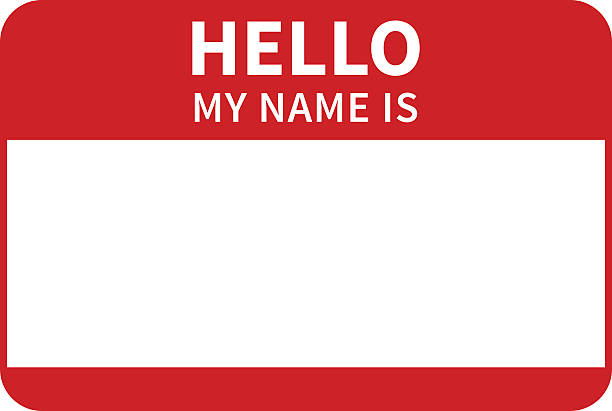 illustrations, cliparts, dessins animés et icônes de bonjour mon nom est introduction à label rouge - welcome