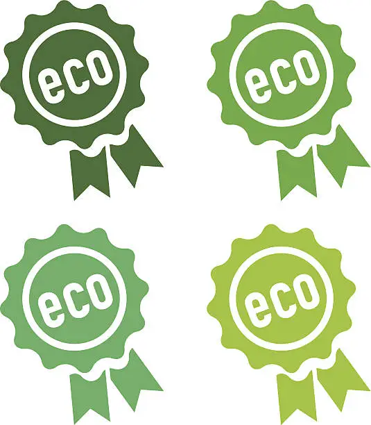 Vector illustration of eco green ribbons