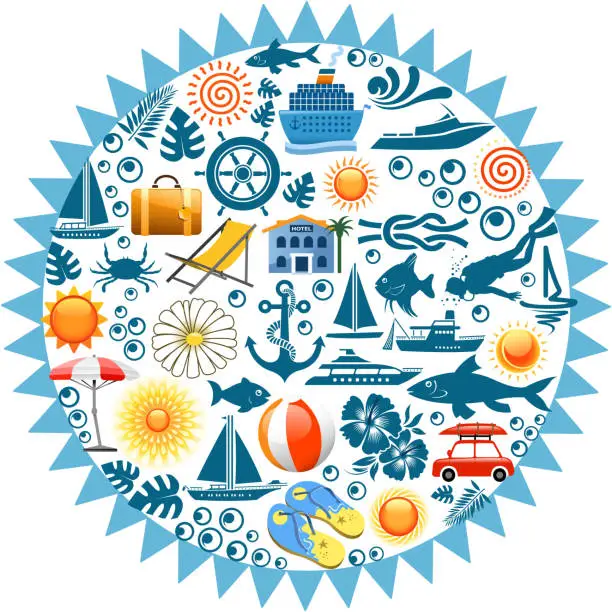 Vector illustration of summer icons