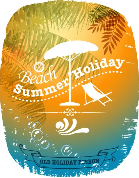 Vector illustration of tropical summer label
