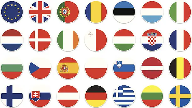 Vector illustration of EU circle flag