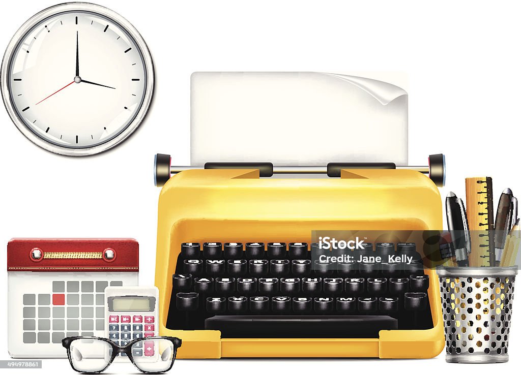 Workplace with Typewriter Article stock vector