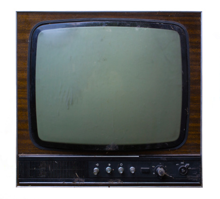 old tv set isolated on a white background