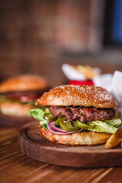 istock Closeup of home made burger 494979222