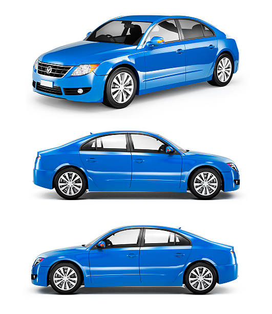 istock 3D Blue Sedans in a Row 494980853