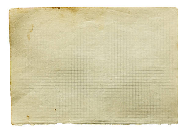 istock Page of old squared paper isolated on white 494981933