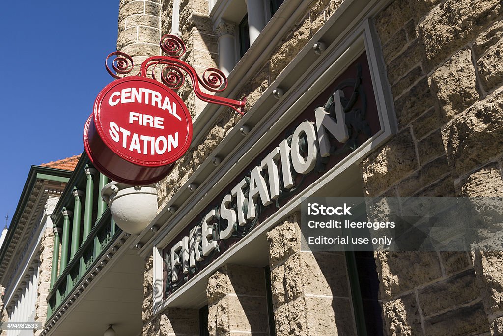 O antigo Quartel de Bombeiros sinalização de Perth na Austrália Ocidental - Royalty-free Austrália Foto de stock