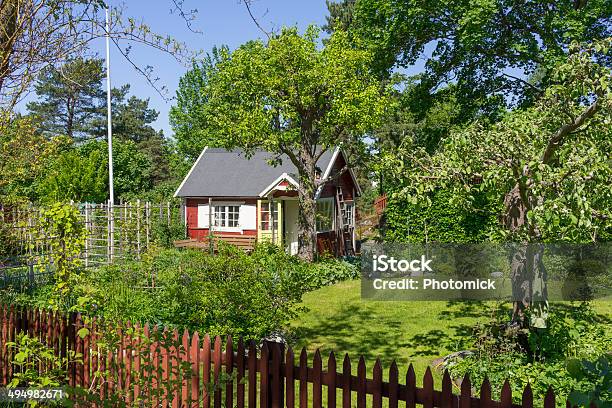 Allotment Garden At Arsta In Stockholm Stock Photo - Download Image Now - Community Garden, House, Summer