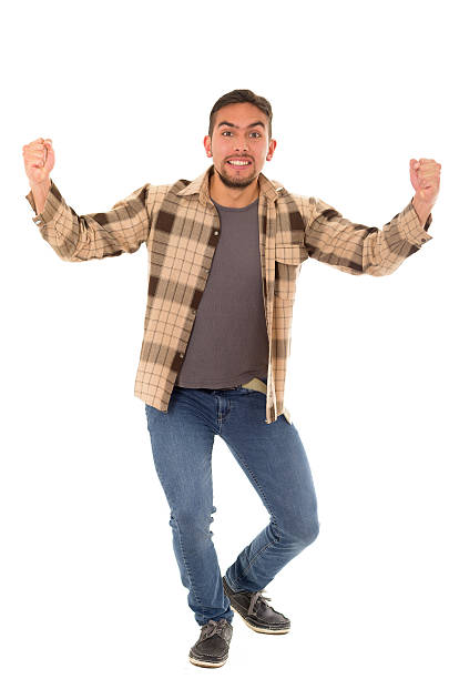 istock celebrating man with flannel shirt 494983689