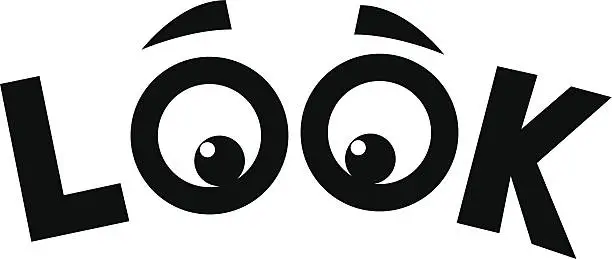 Vector illustration of LOOK eyes