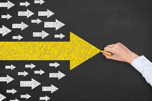 istock Arrows Leadership Concept on Chalkboard 494991256