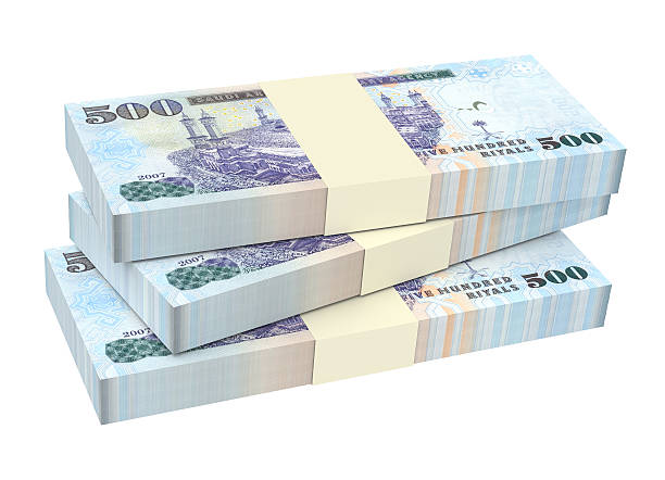 istock Saudi Arabia rials bills isolated on white background. 494991404