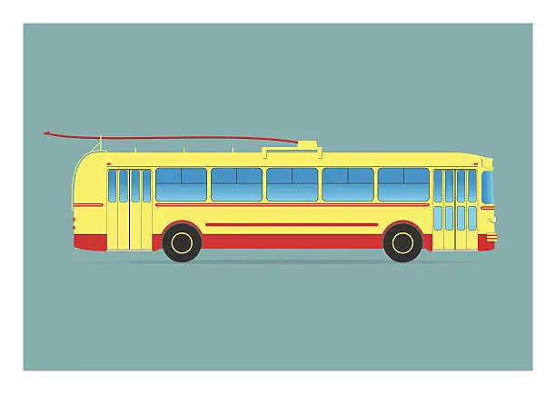 Vector illustration of Old trolleybus