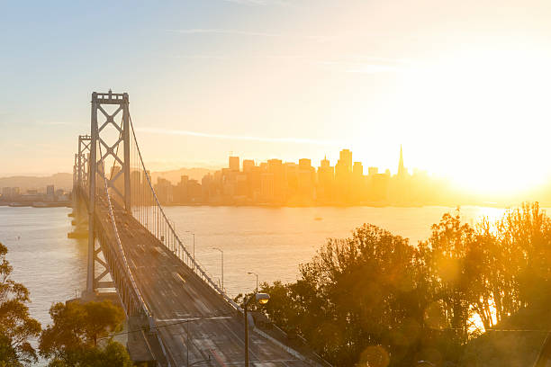 istock Bay Bridge and San Francisco skyline at sunset 494993634