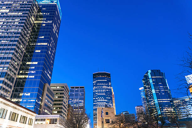 istock Modern Minneapolis Office Buildings at Dusk From Nicollet Mall 494995190