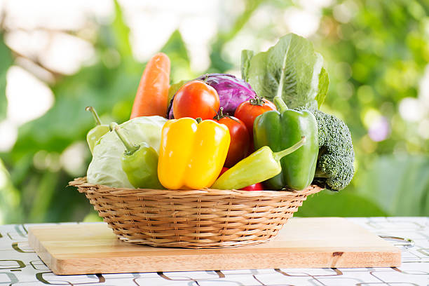 istock Set fresh vegetables on the basket 494996550