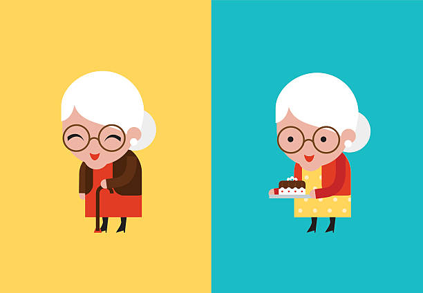 grandmother vector illustration vector art illustration