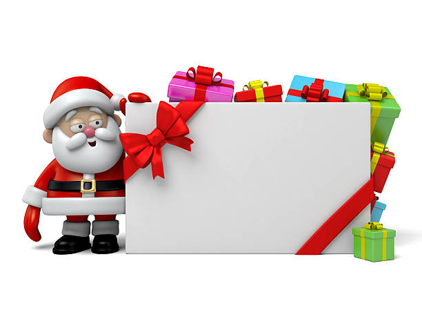 The Santa Claus and a gift box