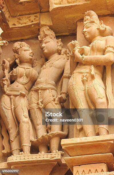 Hindu God Sculptures In Khajuraho Stock Photo - Download Image Now - Ancient, Architecture, Beauty