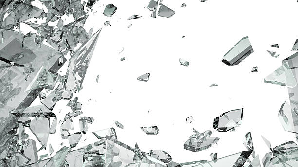 istock Pieces of shattered glass isolated on white 495006853