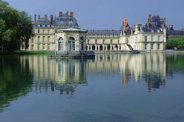 A fragment of the royal residence in Fontainebleau, France