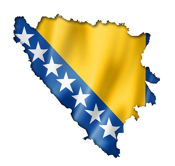 istock Bosnia and Herzegovinan flag map 495008165