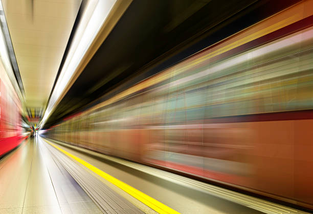 istock Image of subway train in motion blur. 495008573